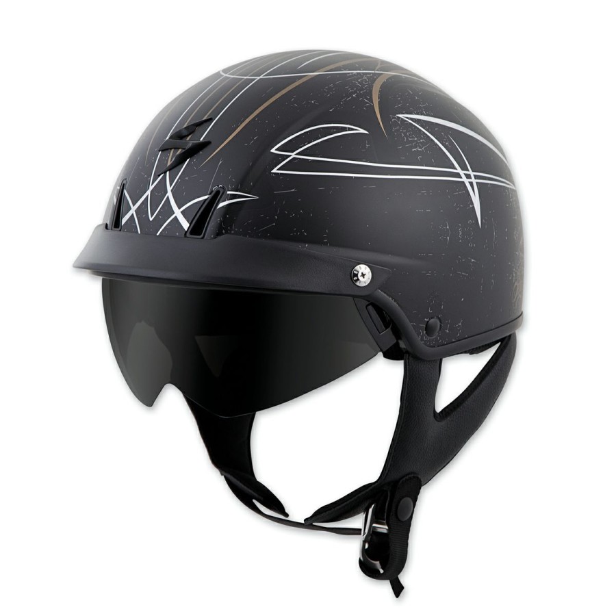 Helmets * | Scorpion Exo Exo-C110 Pinstripe Gold/Silver Half Helmet