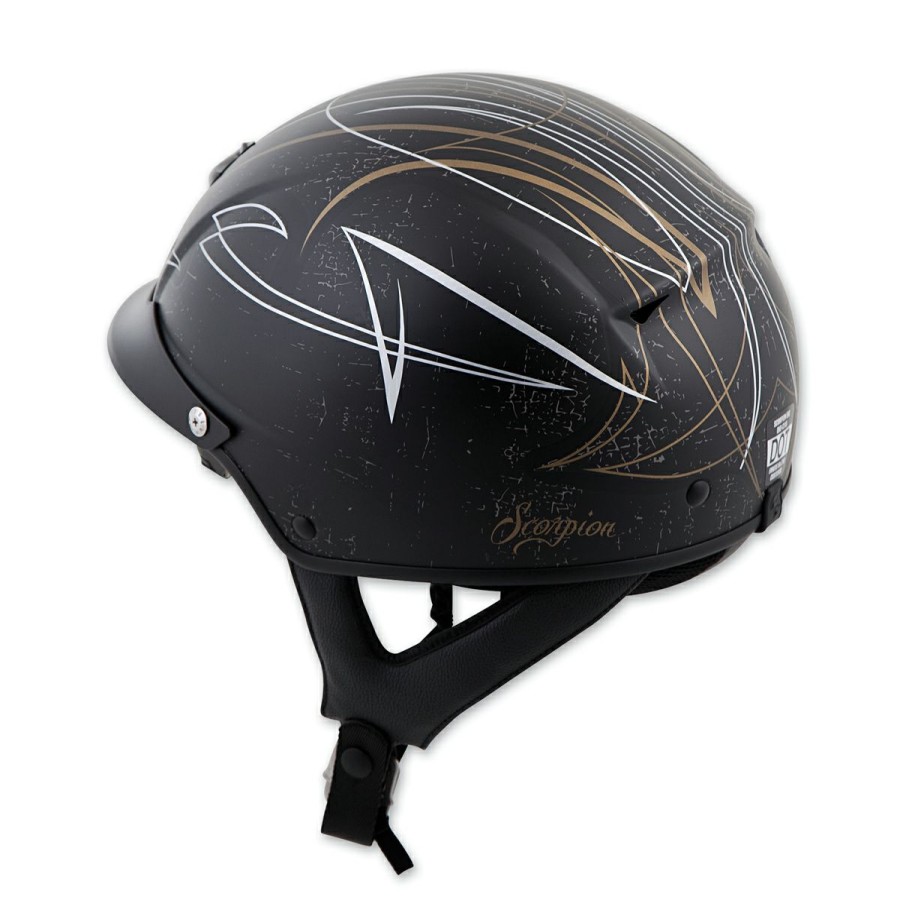 Helmets * | Scorpion Exo Exo-C110 Pinstripe Gold/Silver Half Helmet