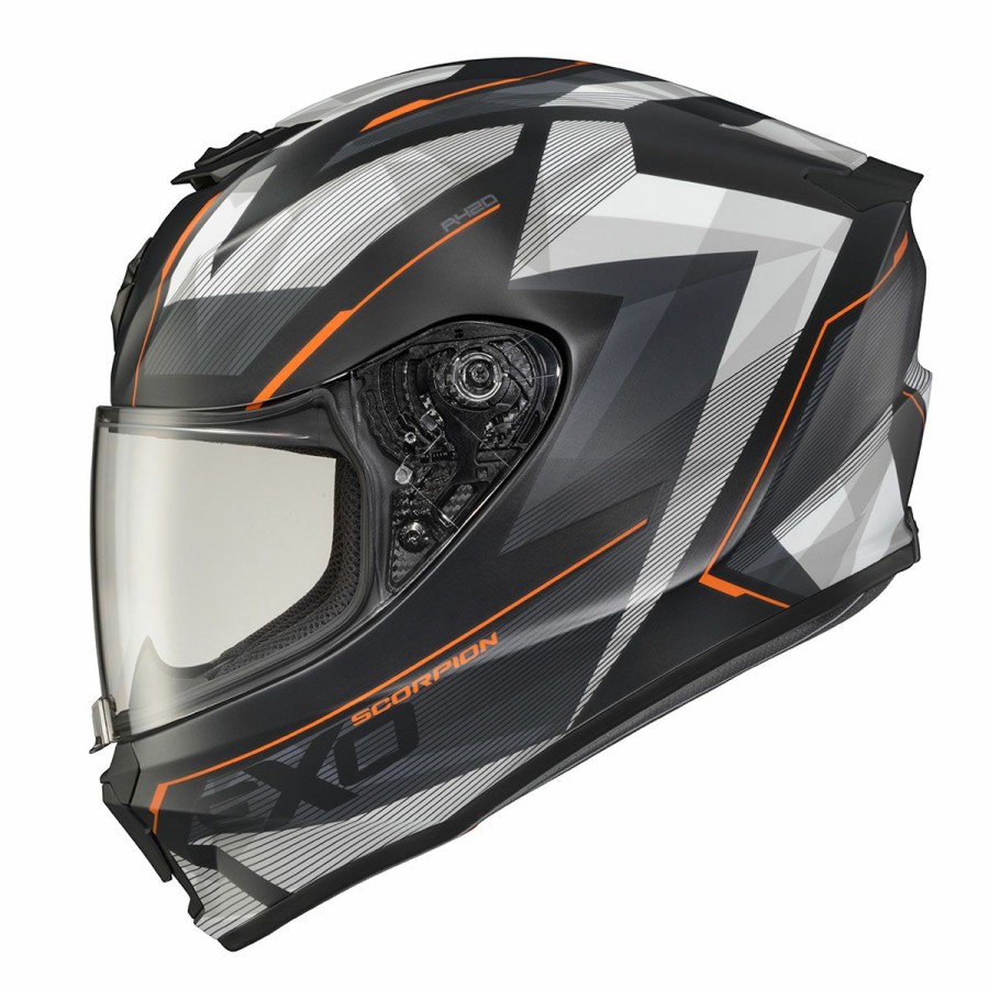 Helmets * | Scorpion Exo-R420 Engage Black/White/Orange Full Face Helmet