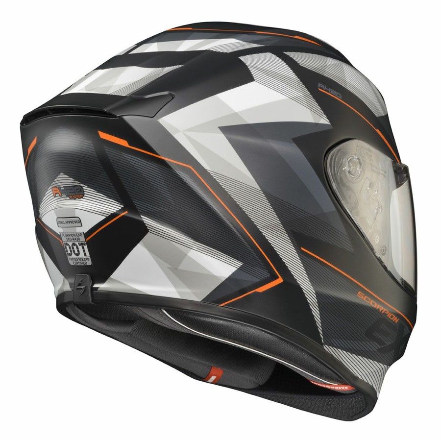 Helmets * | Scorpion Exo-R420 Engage Black/White/Orange Full Face Helmet