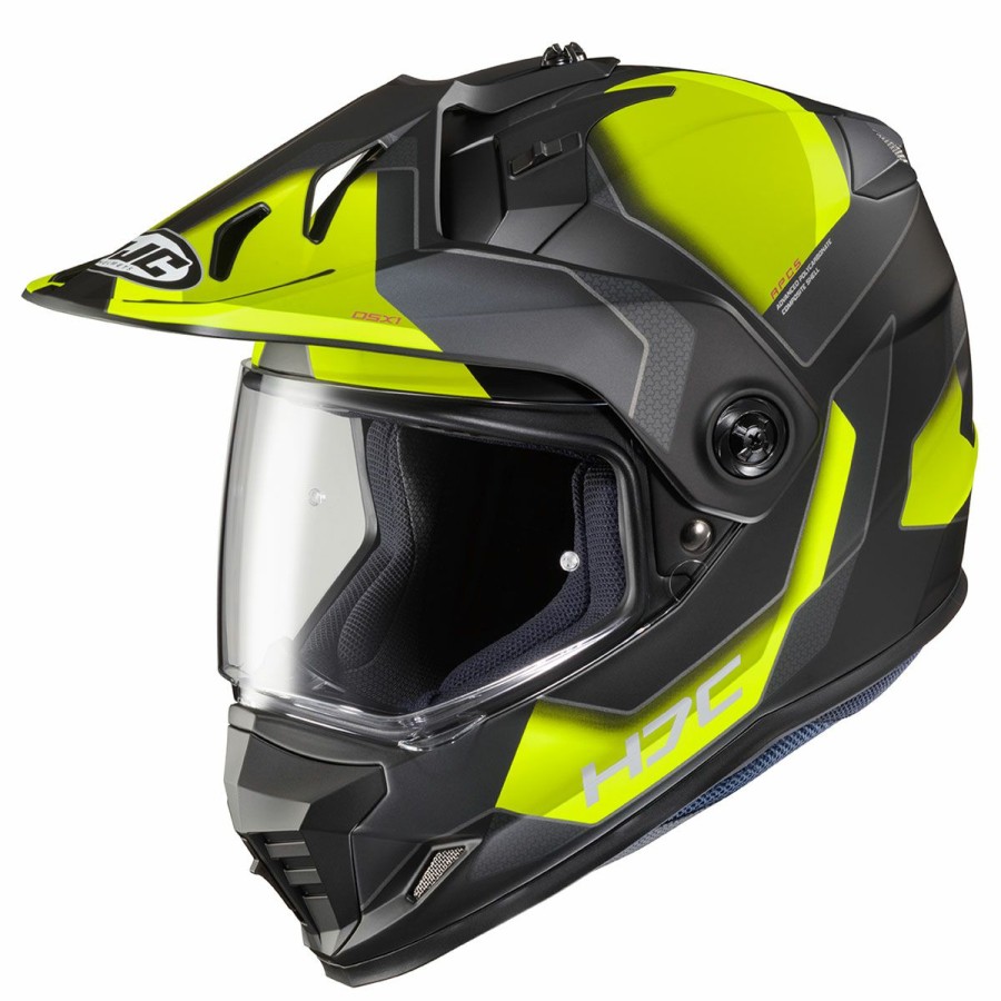 Helmets * | Hjc Black / Hi-Viz Ds-X1 Synergy Dual Sport Helmet