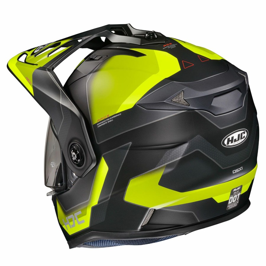 Helmets * | Hjc Black / Hi-Viz Ds-X1 Synergy Dual Sport Helmet