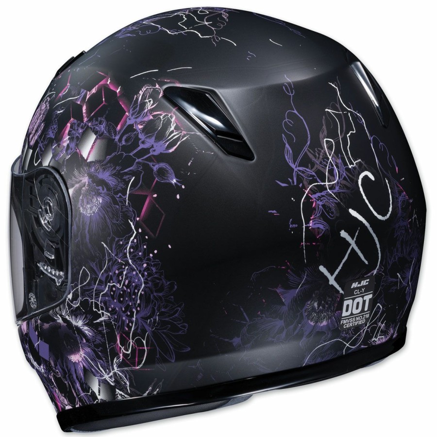 Helmets * | Hjc Cl-Y Youth Vela Black/Purple Full Face Helmet