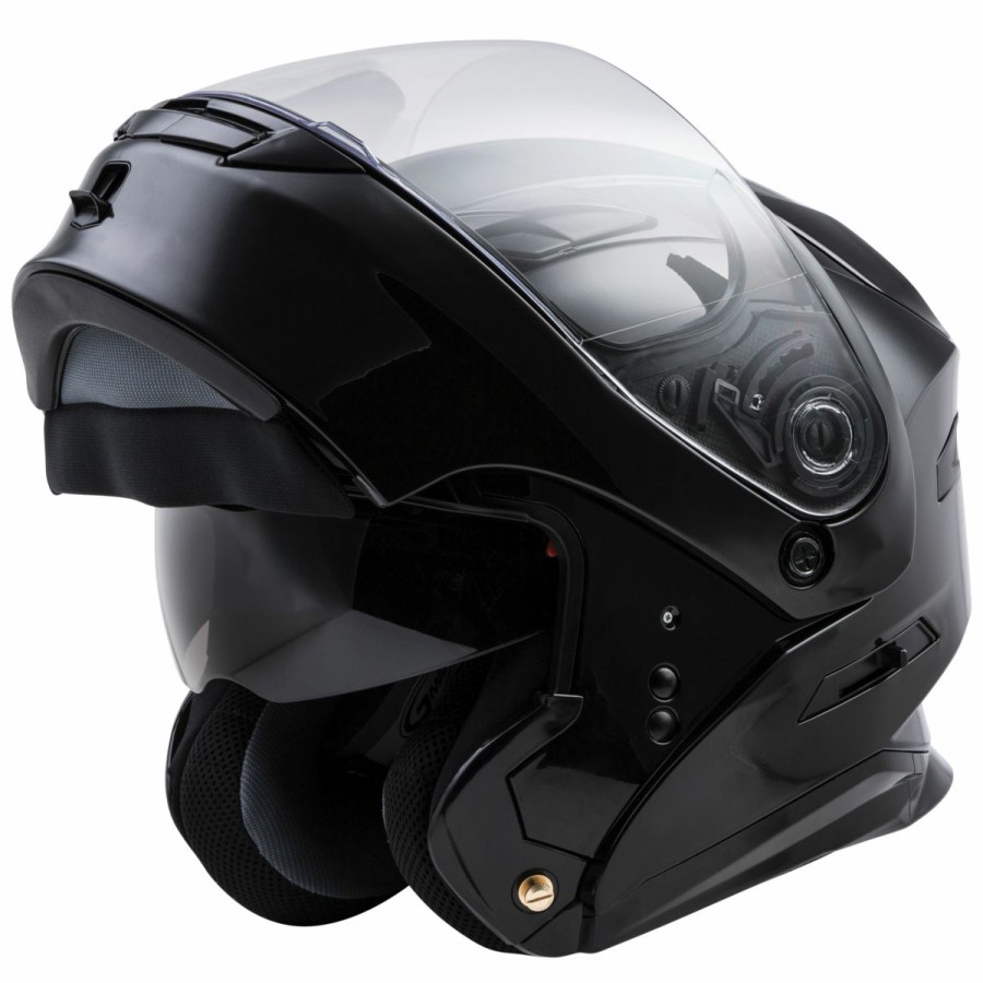 Helmets * | Gmax Md-01 Gloss Black Modular Helmet