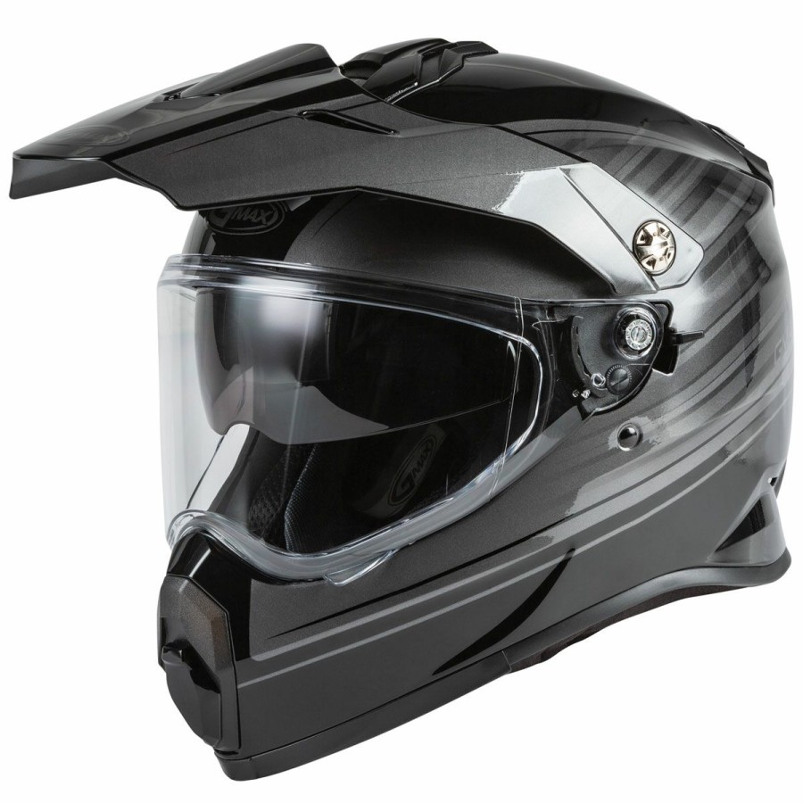 Helmets * | Gmax At-21 Raley Black/Gray Dual Sport Helmet