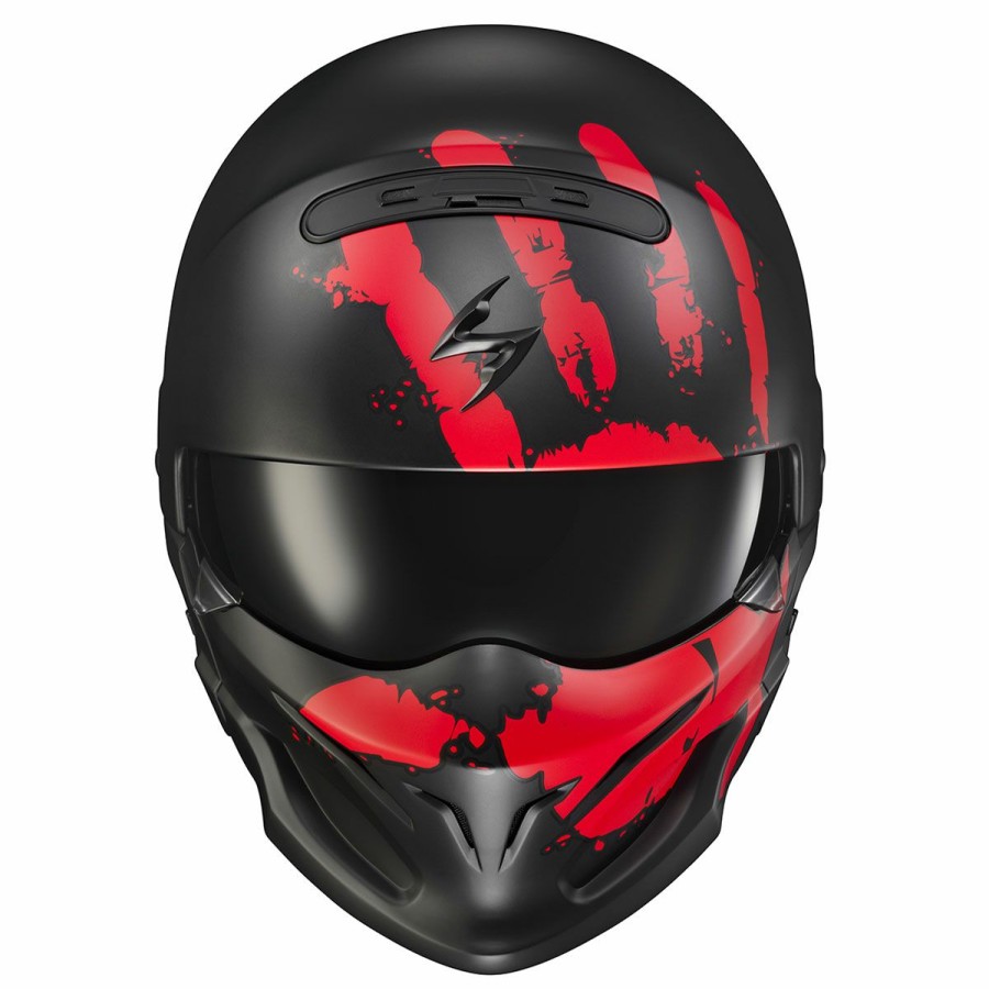 Helmets * | Scorpion Exo Covert X Uruk Black/Red Open Face Helmet