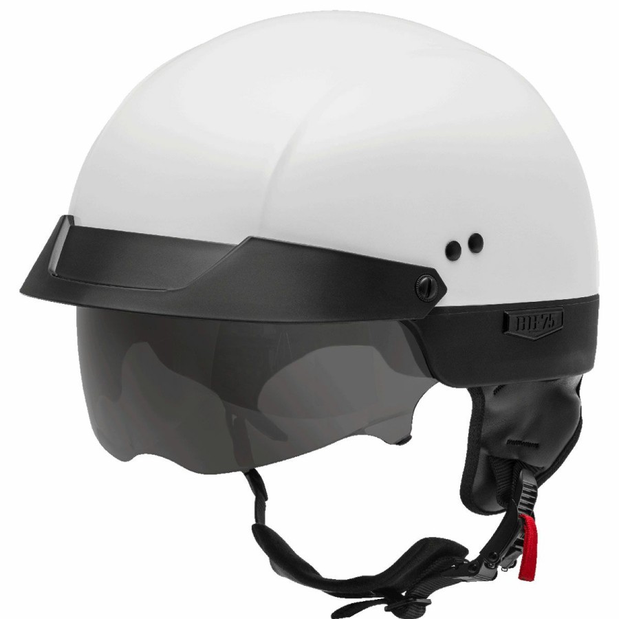 Helmets * | Gmax Hh-75 White Half Helmet