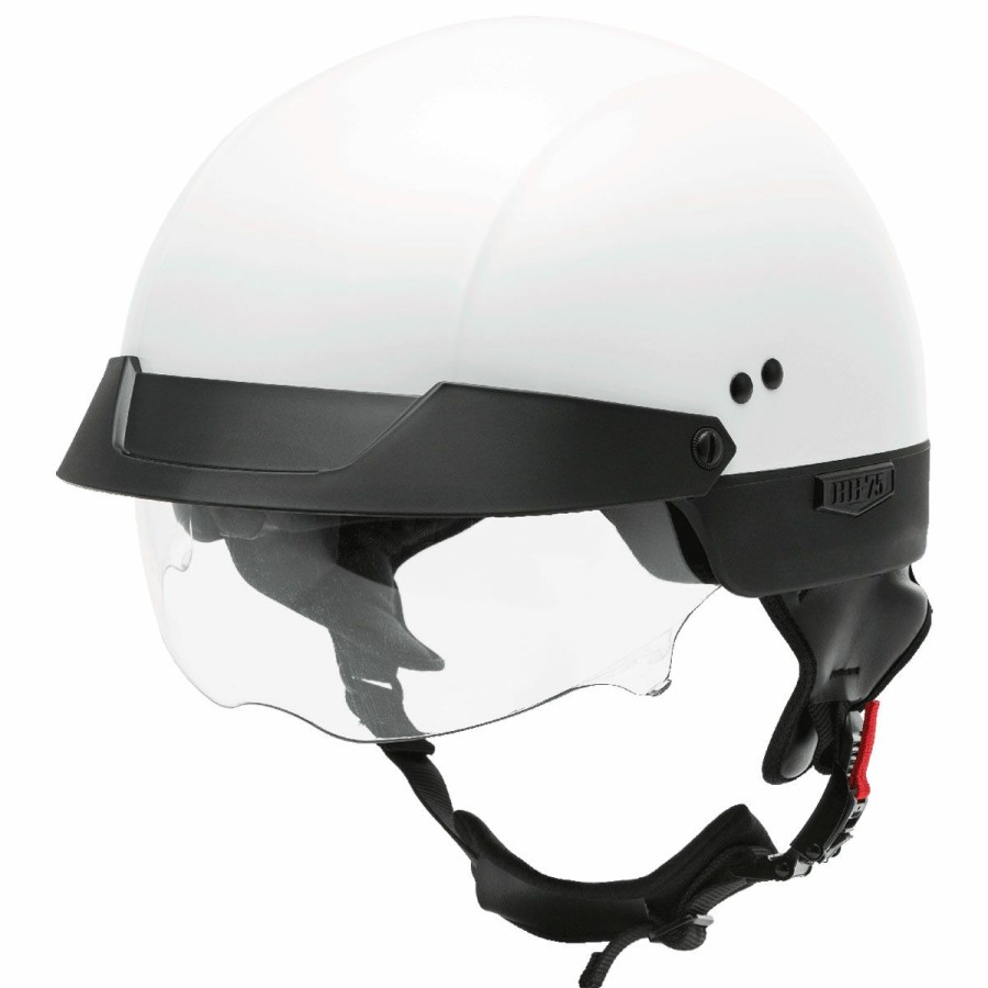 Helmets * | Gmax Hh-75 White Half Helmet