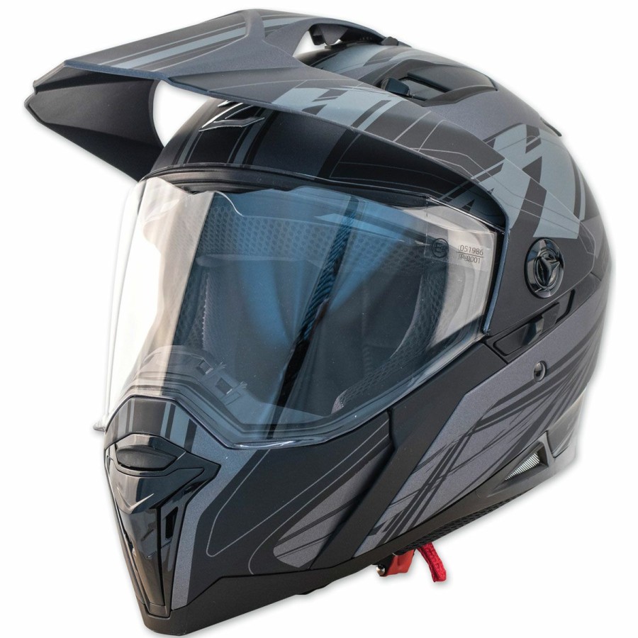 Helmets * | Zox Z-Series Z-Ds10 Urbanite Matte Dark Silver Dual Sport Helmet