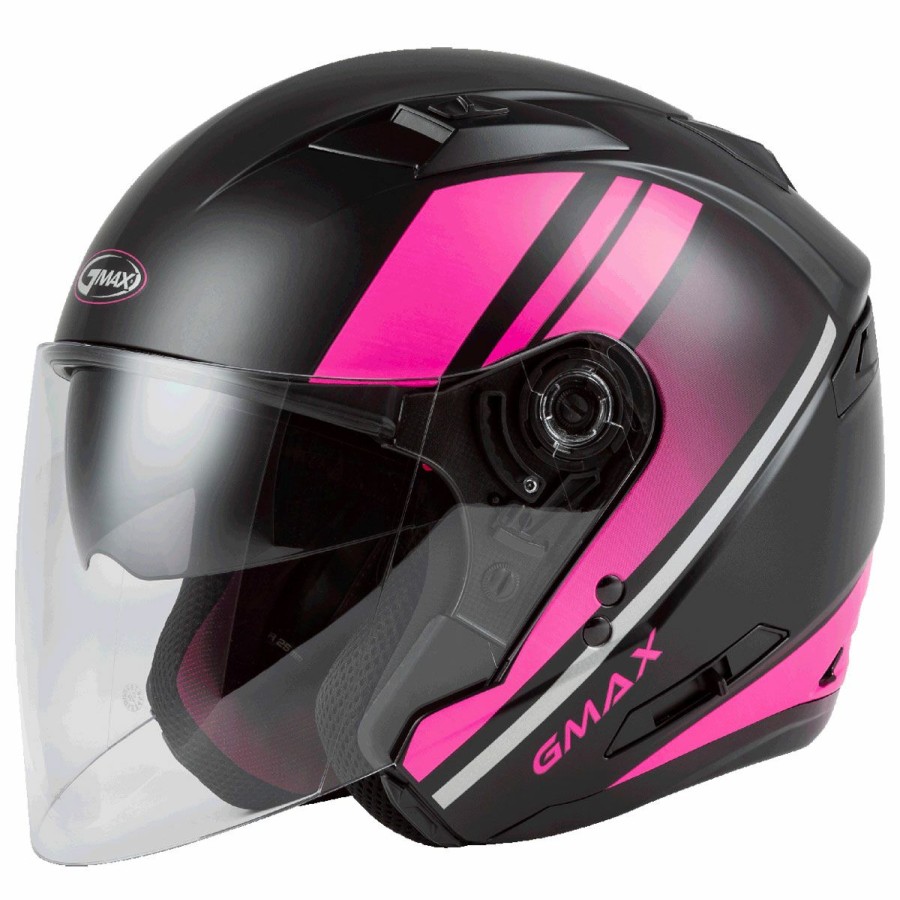 Helmets * | Gmax Of-77 Reform Pink/Matte Black Open Face Helmet