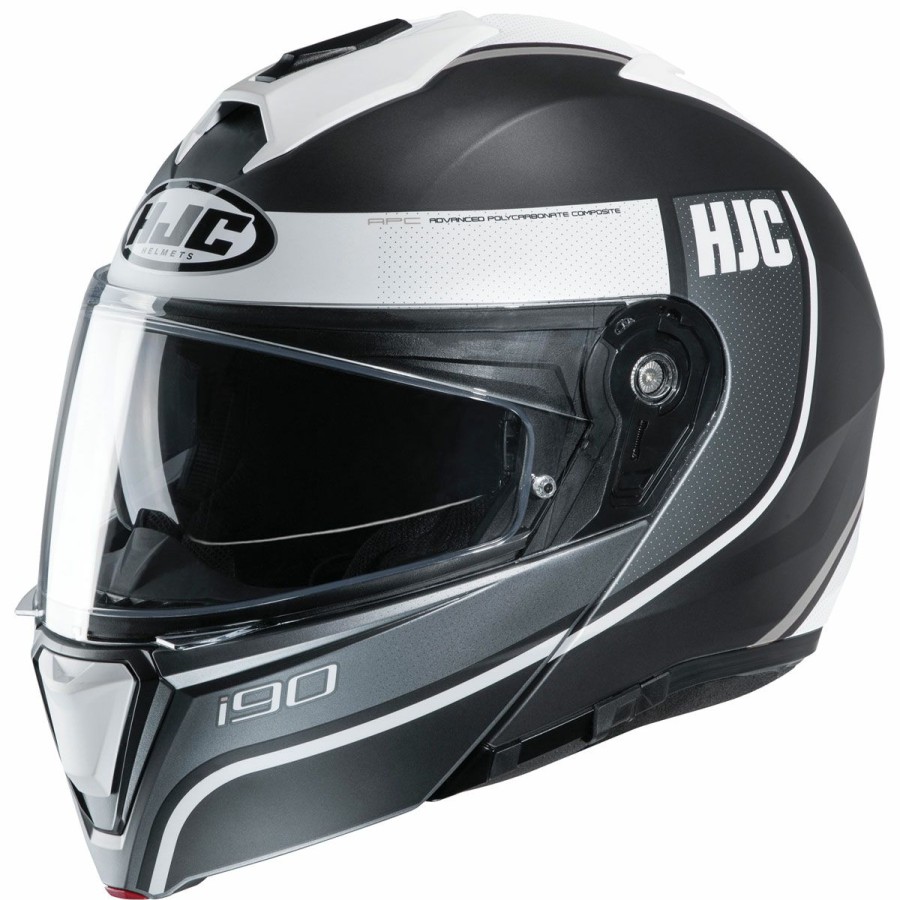 Helmets * | Hjc I90 Davan Black/White Modular Helmet