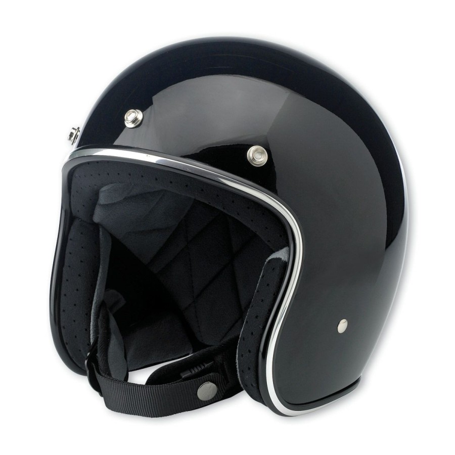 Helmets * | Biltwell Inc. Bonanza Gloss Black Open Face Helmet