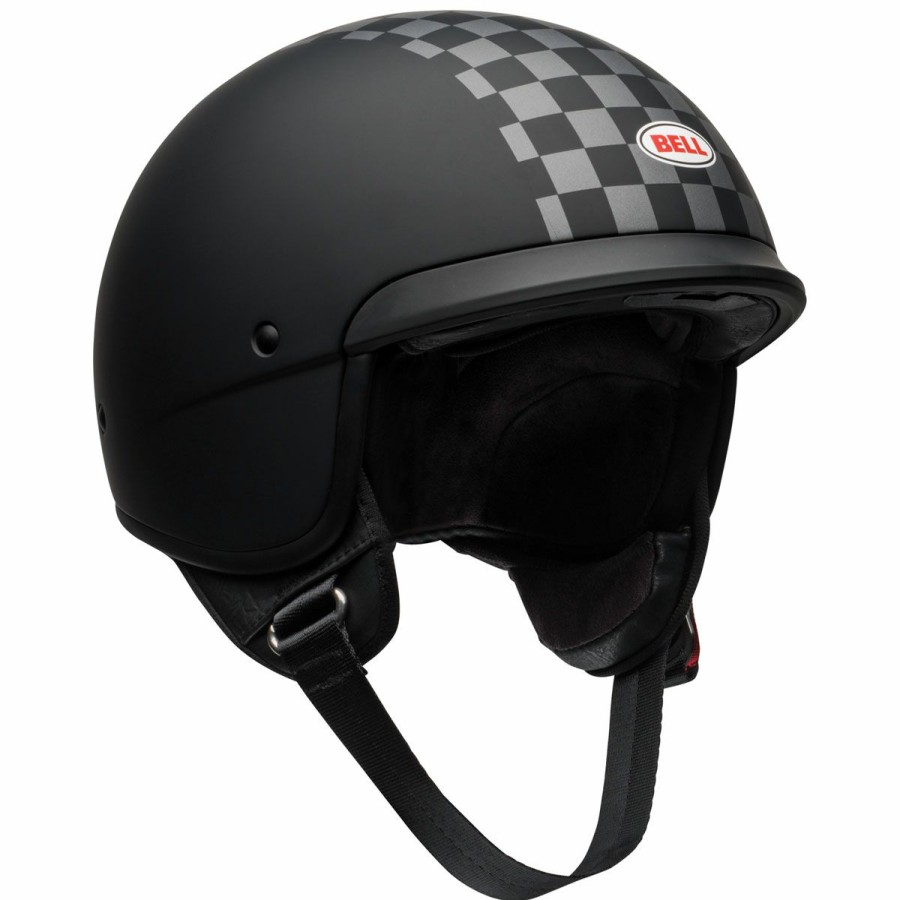 Helmets * | Bell Scout Air Check Matte Black/White Half Helmet