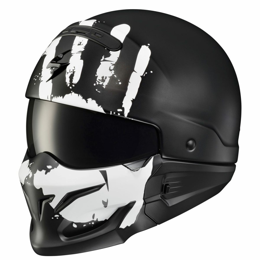 Helmets * | Scorpion Exo Covert X Uruk Black/White Open Face Helmet