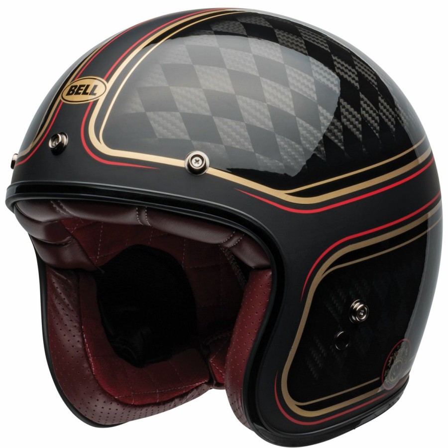 Helmets * | Bell Custom 500 Carbon Rsd Checkmate Open Face Helmet