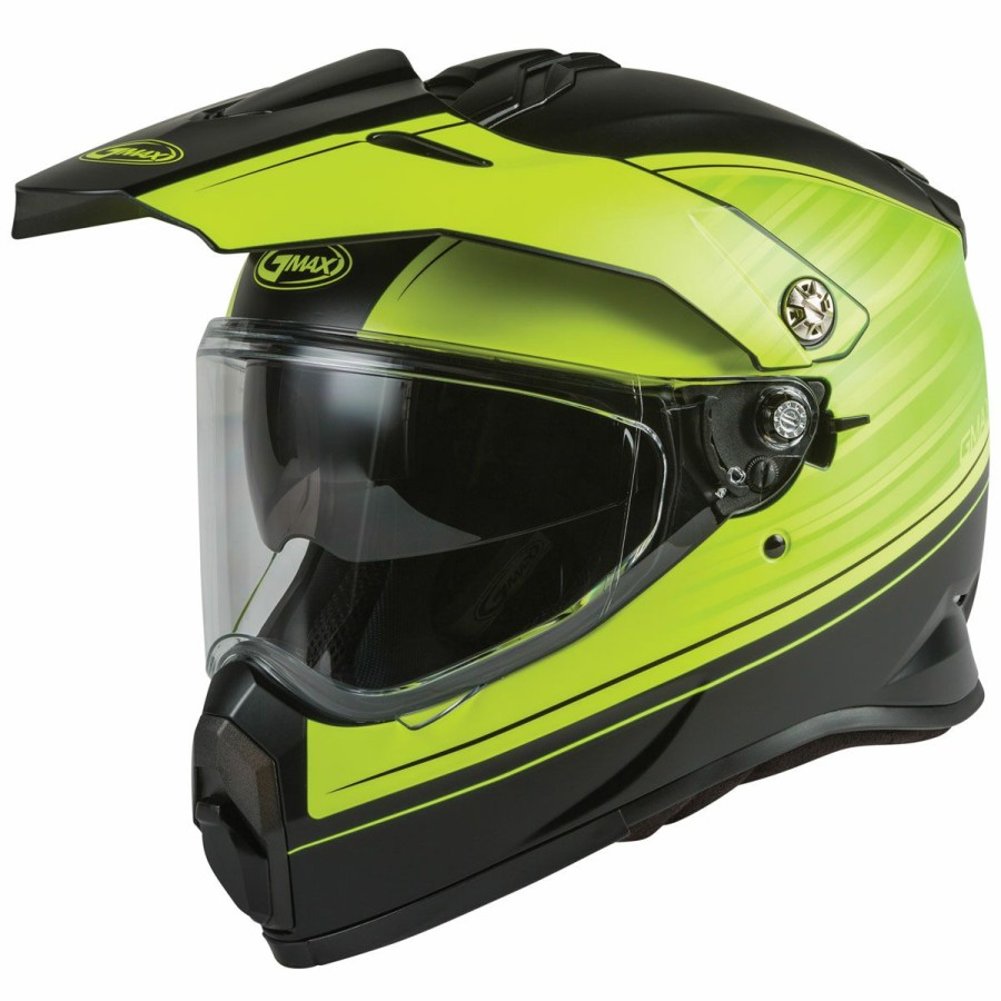 Helmets * | Gmax At-21 Raley Matte Black/Hi-Viz Dual Sport Helmet