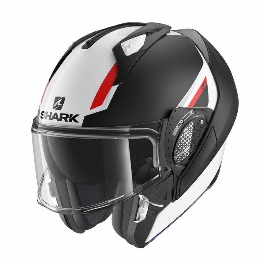 Helmets * | Shark White/Matte Black/Red Evo Gt Sean Modular Helmet