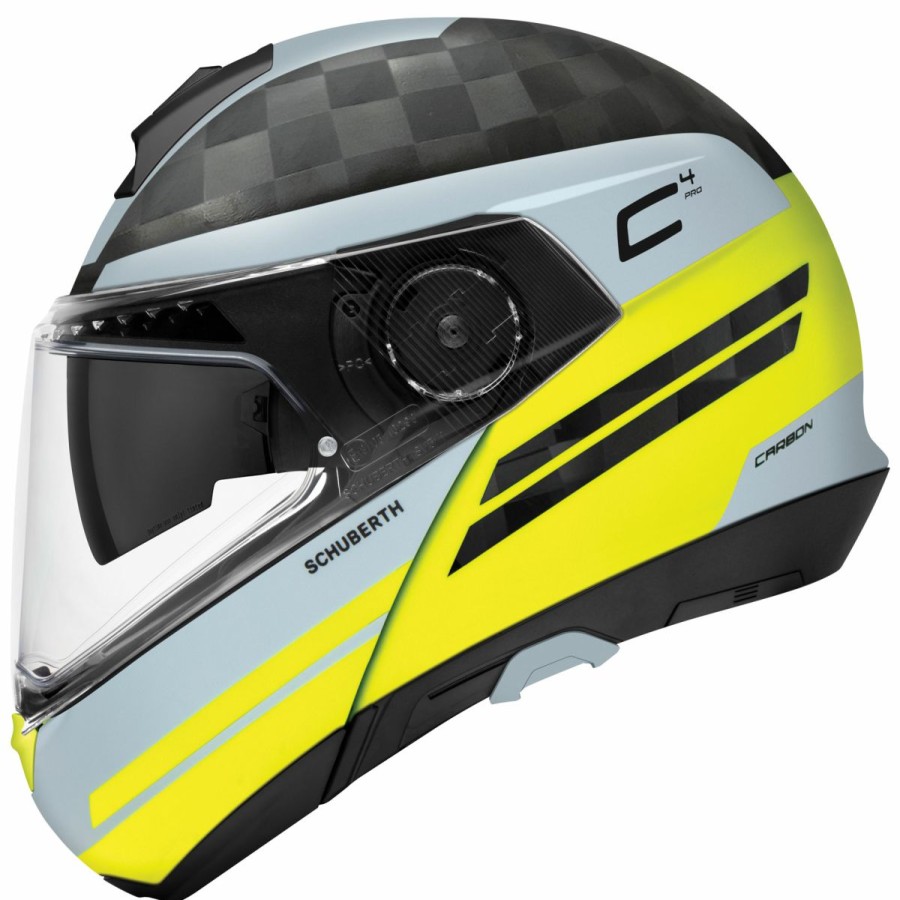 Helmets * | Schuberth C4 Pro Carbon Tempest Yellow Modular Helmet