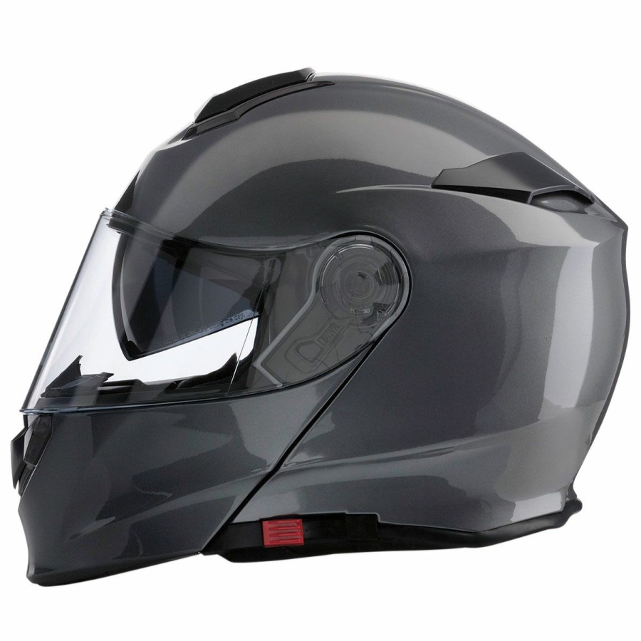 Helmets * | Z1R Solaris Dark Silver Modular Helmet