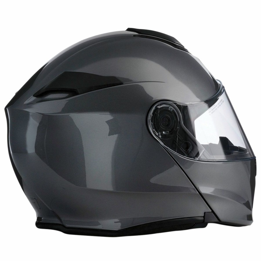 Helmets * | Z1R Solaris Dark Silver Modular Helmet