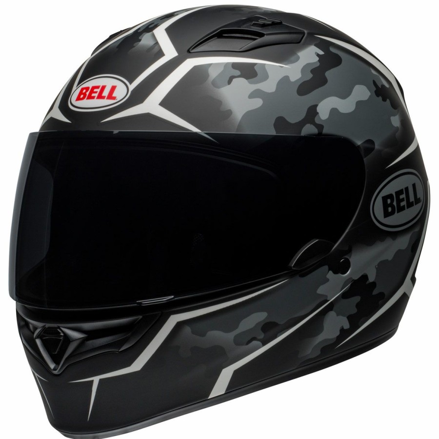 Helmets * | Bell Qualifier Stealth Camo Matte Black/White Full Face Helmet