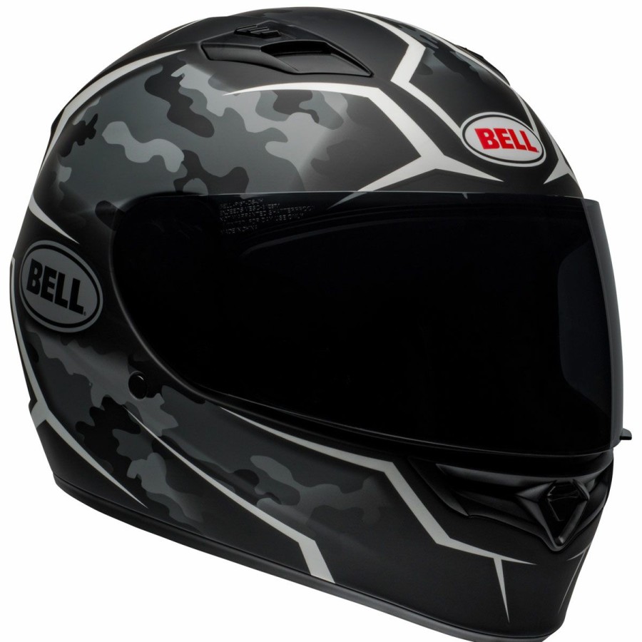 Helmets * | Bell Qualifier Stealth Camo Matte Black/White Full Face Helmet