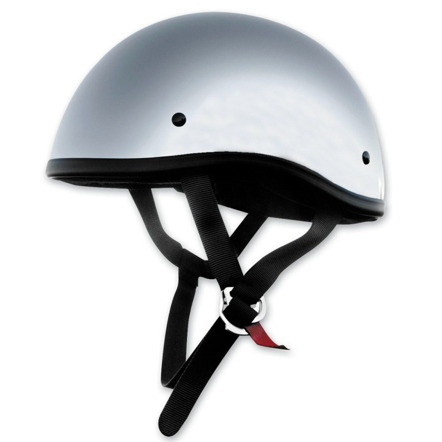 Helmets * | Skid Lid Original Chrome Half Helmet