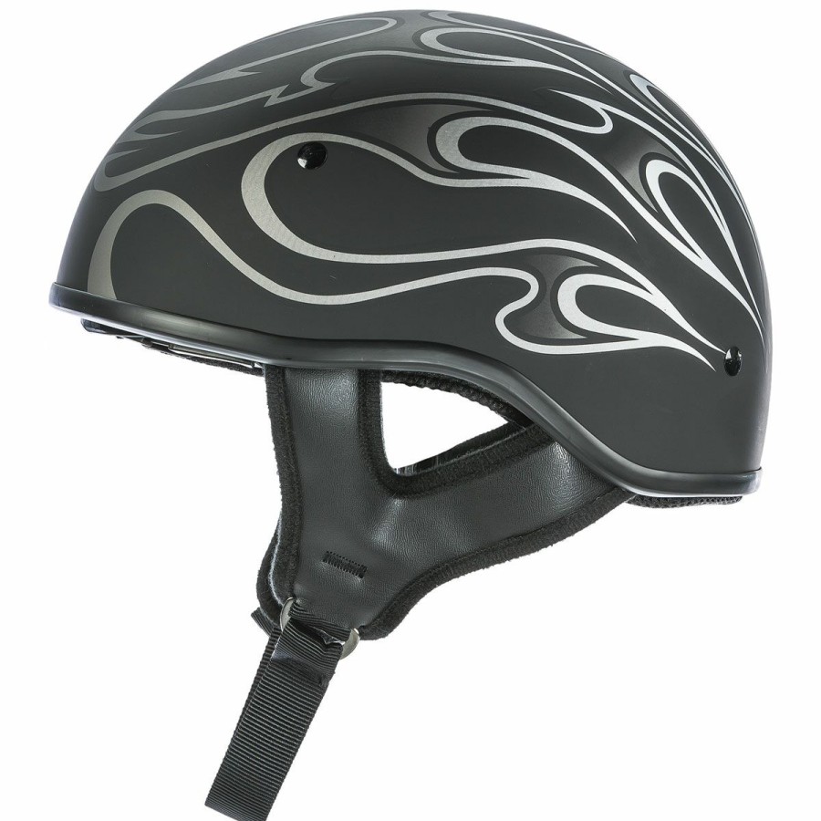 Helmets * | Fly Racing Street .357 Gray Flame Half Helmet