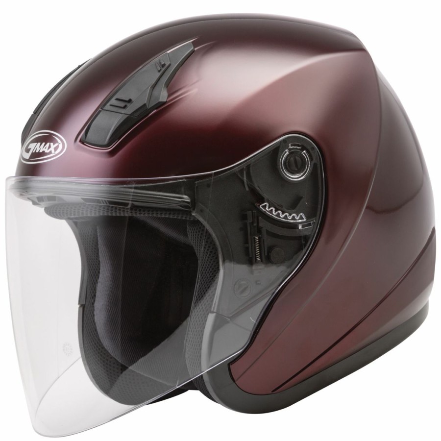 Helmets * | Gmax Of17 Wine Red Open Face Helmet