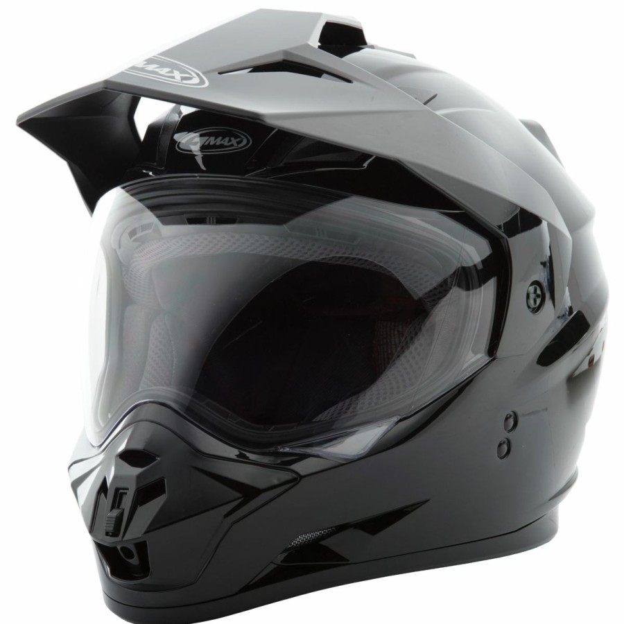 Helmets * | Gmax Gm11 Gloss Black Dual Sport Helmet