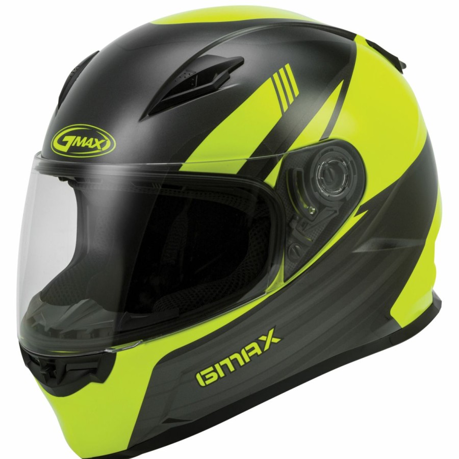 Helmets * | Gmax Ff49 Deflect Hi-Viz/Gray Full Face Helmet