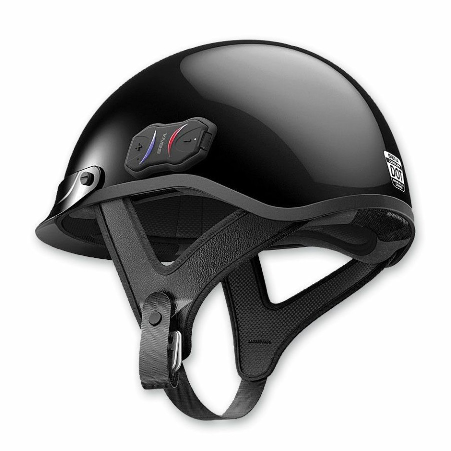 Helmets * | Sena Technologies Cavalry Bluetooth Gloss Black Half Helmet