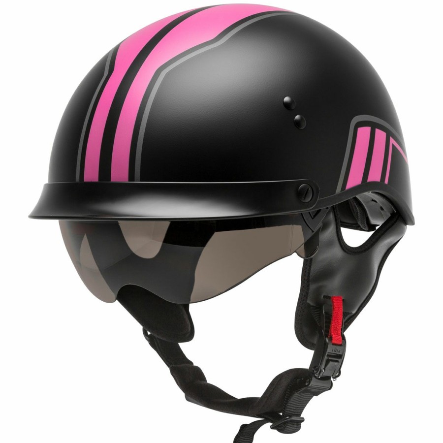 Helmets * | Gmax Hh-65 Full Dressed Half Helmet