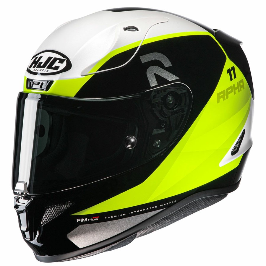 Helmets * | Hjc Black/Hi-Viz/White Rpha 11 Pro Texen Full Face Helmet