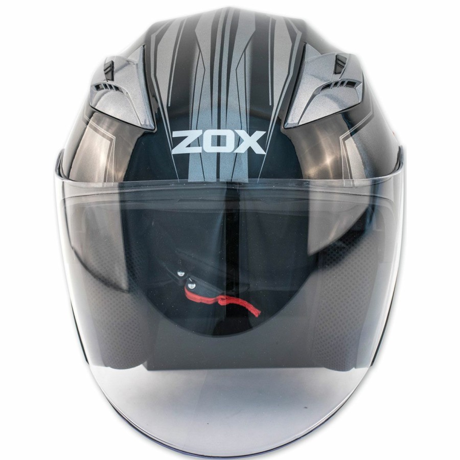 Helmets * | Zox Journey Trip Glossy Silver Open Face Helmet