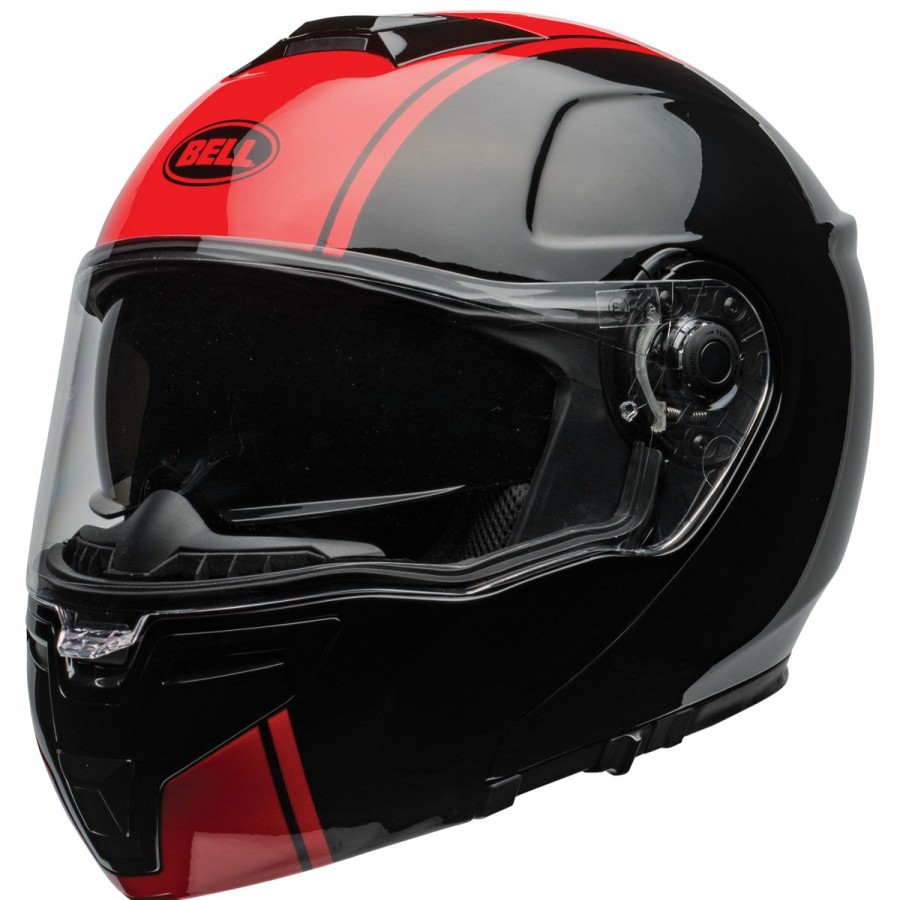 Helmets * | Bell Srt Ribbon Black/Red Modular Helmet