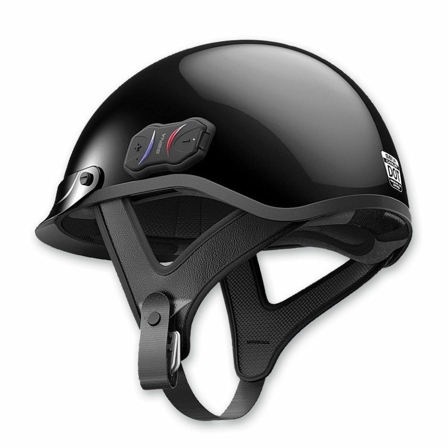 Helmets * | Sena Technologies Cavalry Bluetooth Matte Black Half Helmet