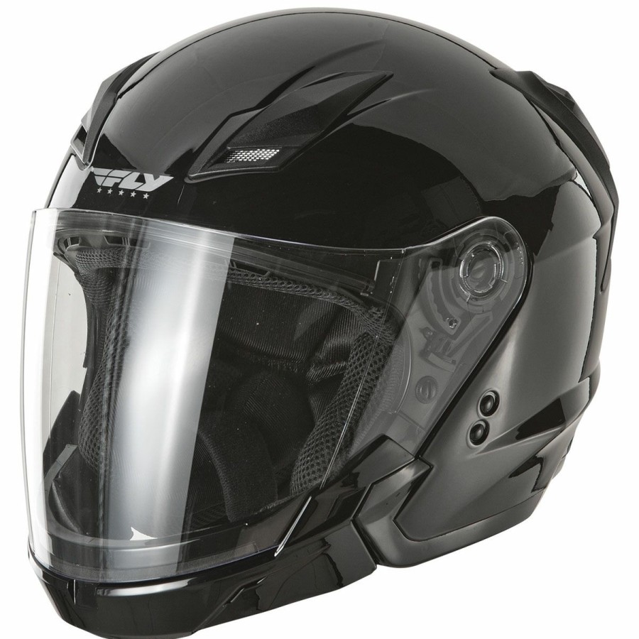 Helmets * | Fly Racing Street Tourist Gloss Black Modular Helmet