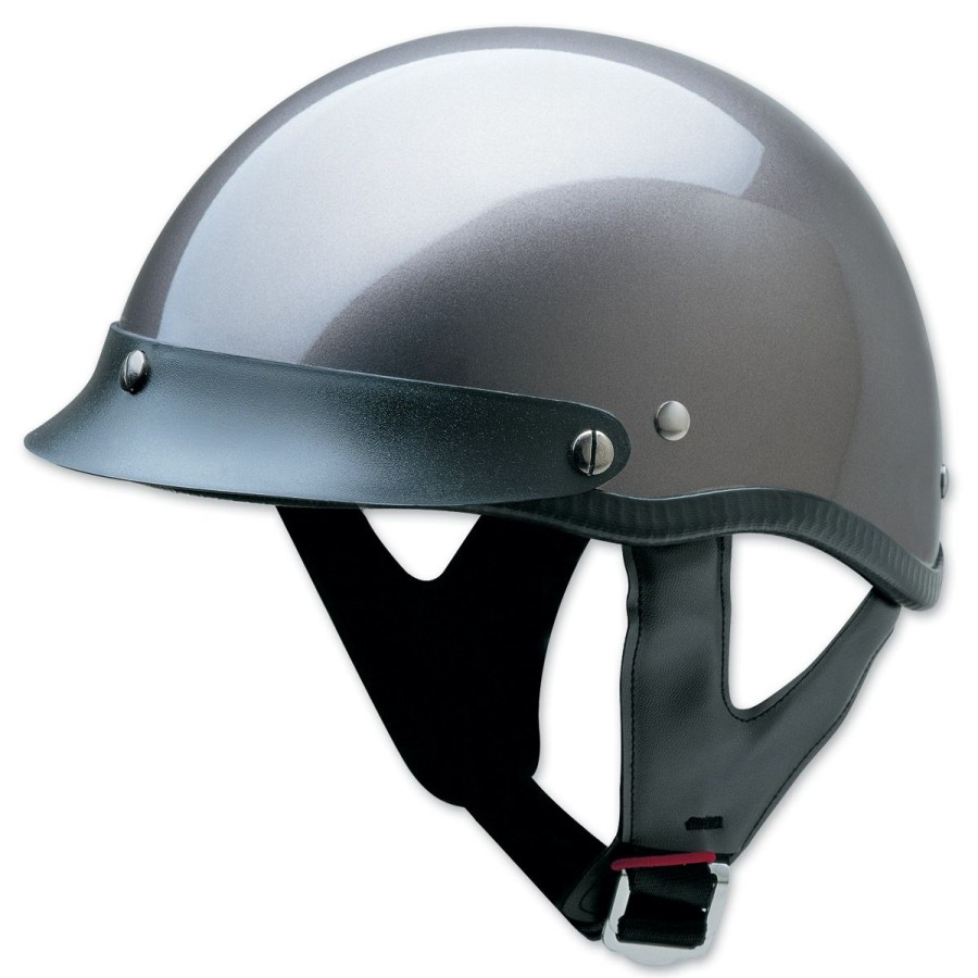 Helmets * | Hci-100 Designer Gloss Deep Silver Half Helmet