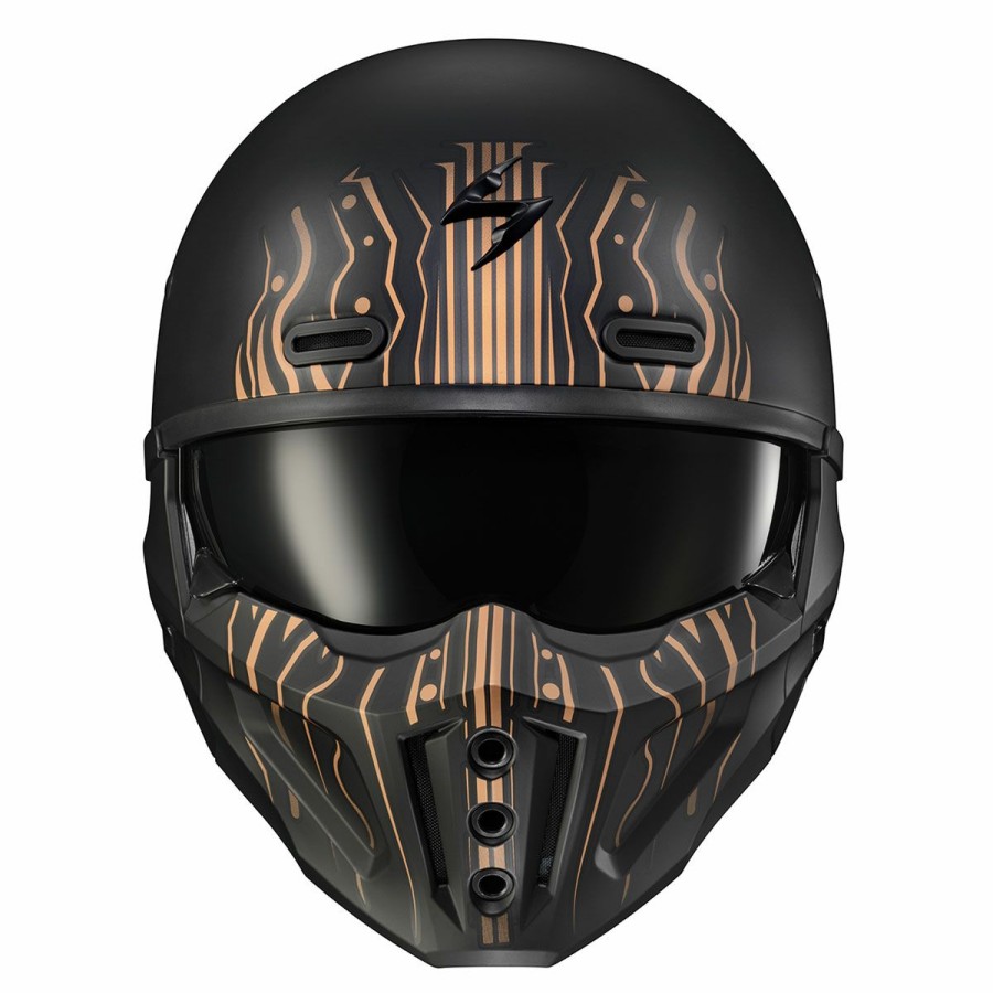 Helmets * | Scorpion Exo Black/Copper Covert X Tribe Open Face Helmet