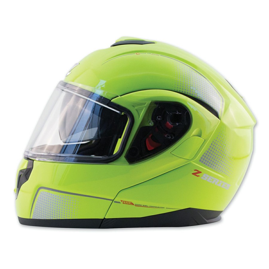 Helmets * | Zox Z-Series Z-Mod10 Atom Hi-Viz Yellow Modular Helmet