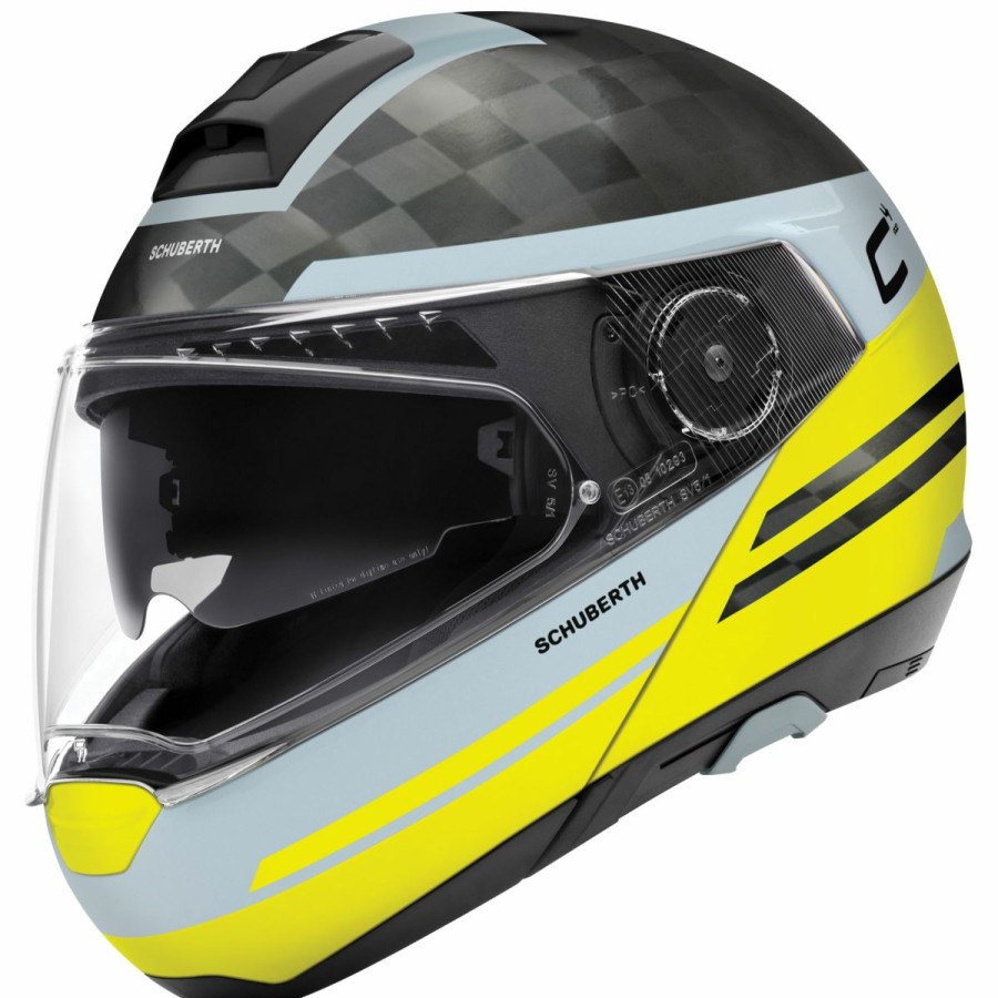 Helmets * | Schuberth C4 Pro Carbon Tempest Yellow Modular Helmet