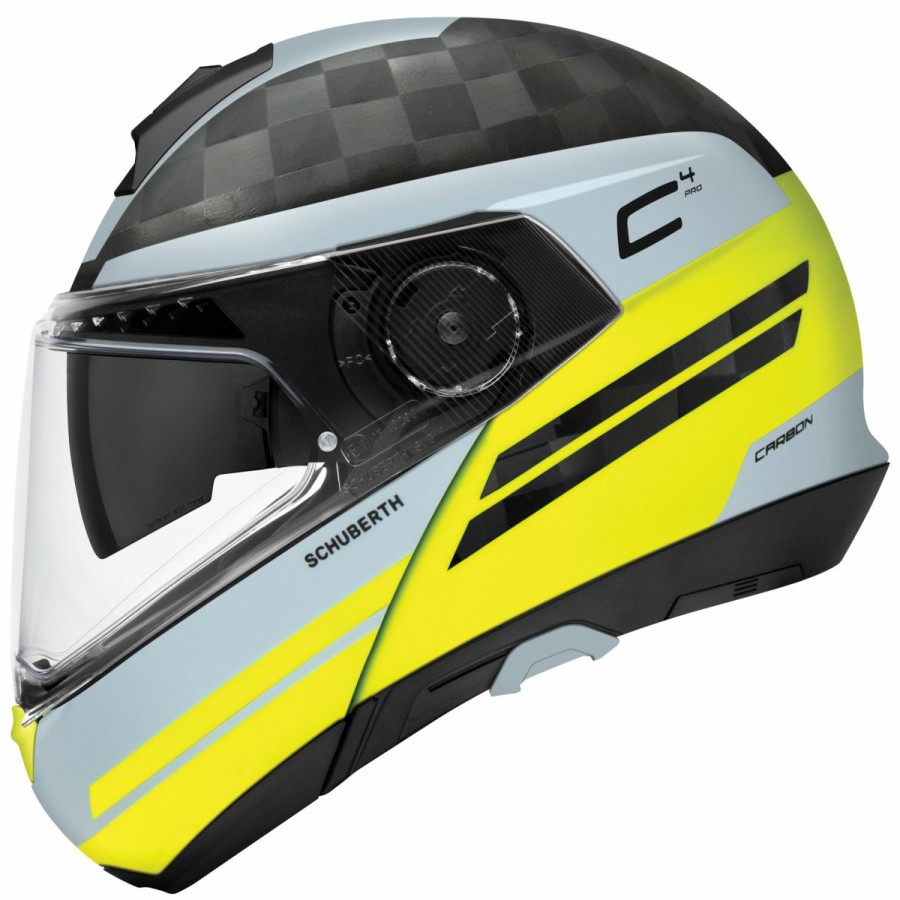 Helmets * | Schuberth C4 Pro Carbon Tempest Yellow Modular Helmet