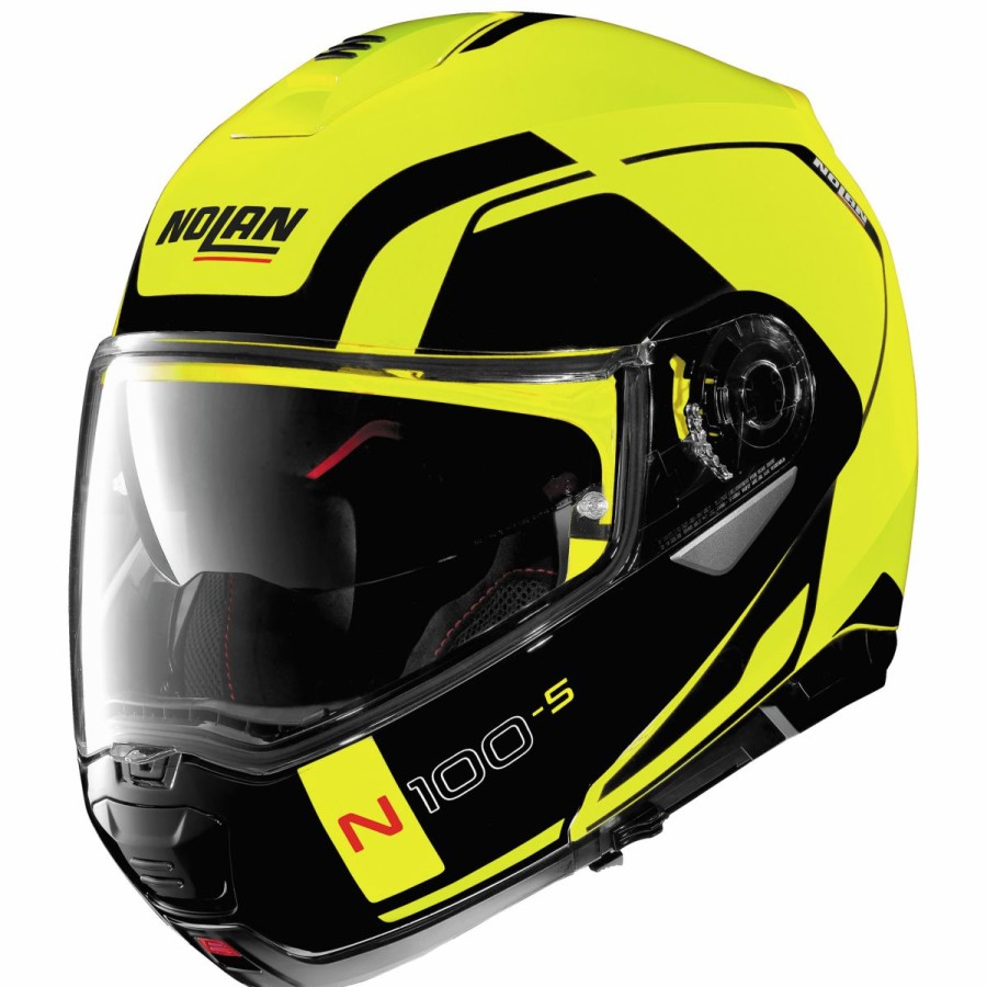 Helmets * | Nolan N100-5 Consistency Flat Yellow Modular Helmet