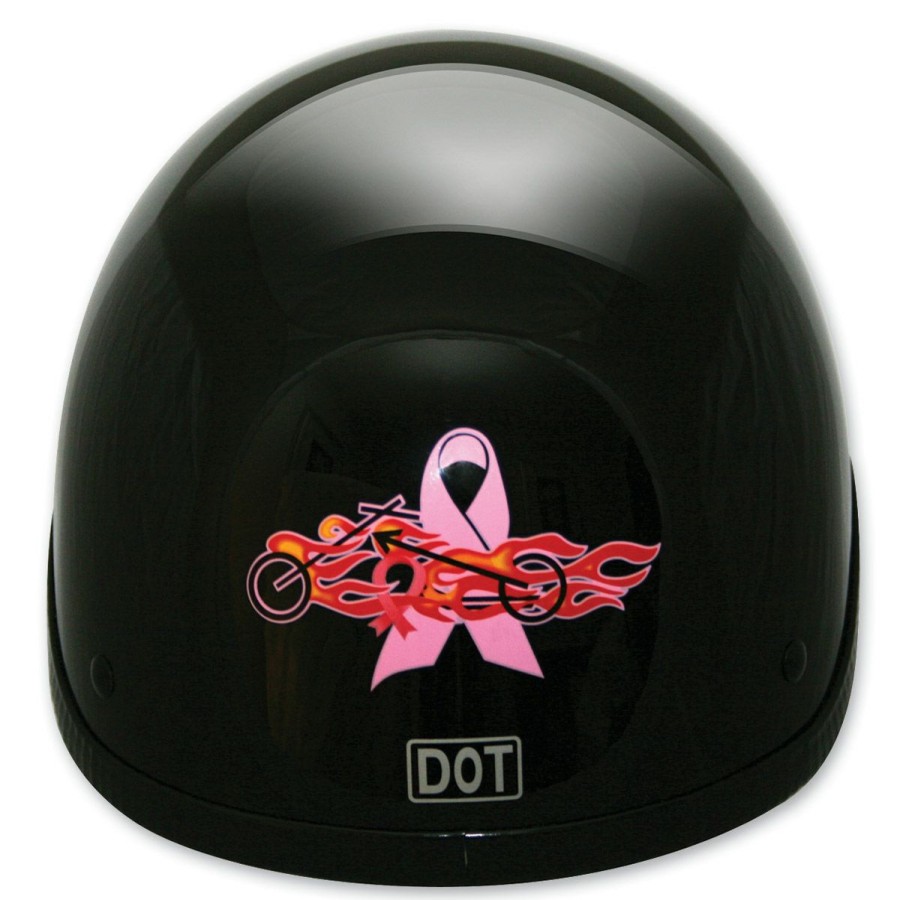 Helmets * | Hci-105 Pink Ribbon Black Half Helmet