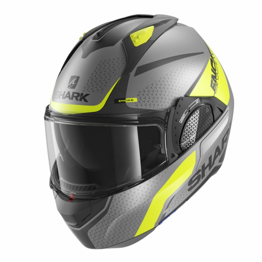 Helmets * | Shark Matte Grey/Yellow/Black Evo Gt Encke Modular Helmet