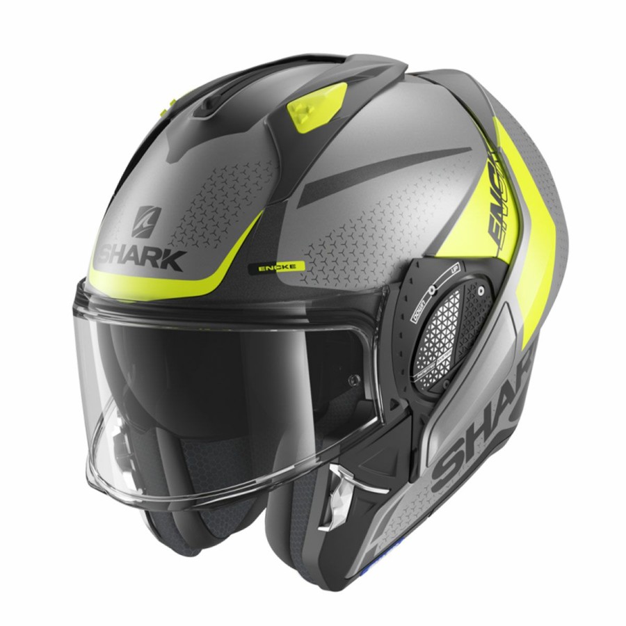 Helmets * | Shark Matte Grey/Yellow/Black Evo Gt Encke Modular Helmet