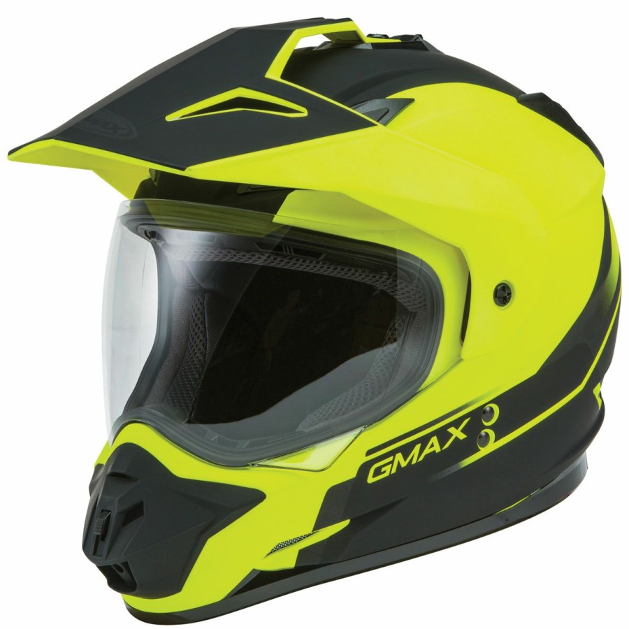 Helmets * | Gmax Gm11 Scud Matte Hi-Viz/Black Dual Sport Helmet